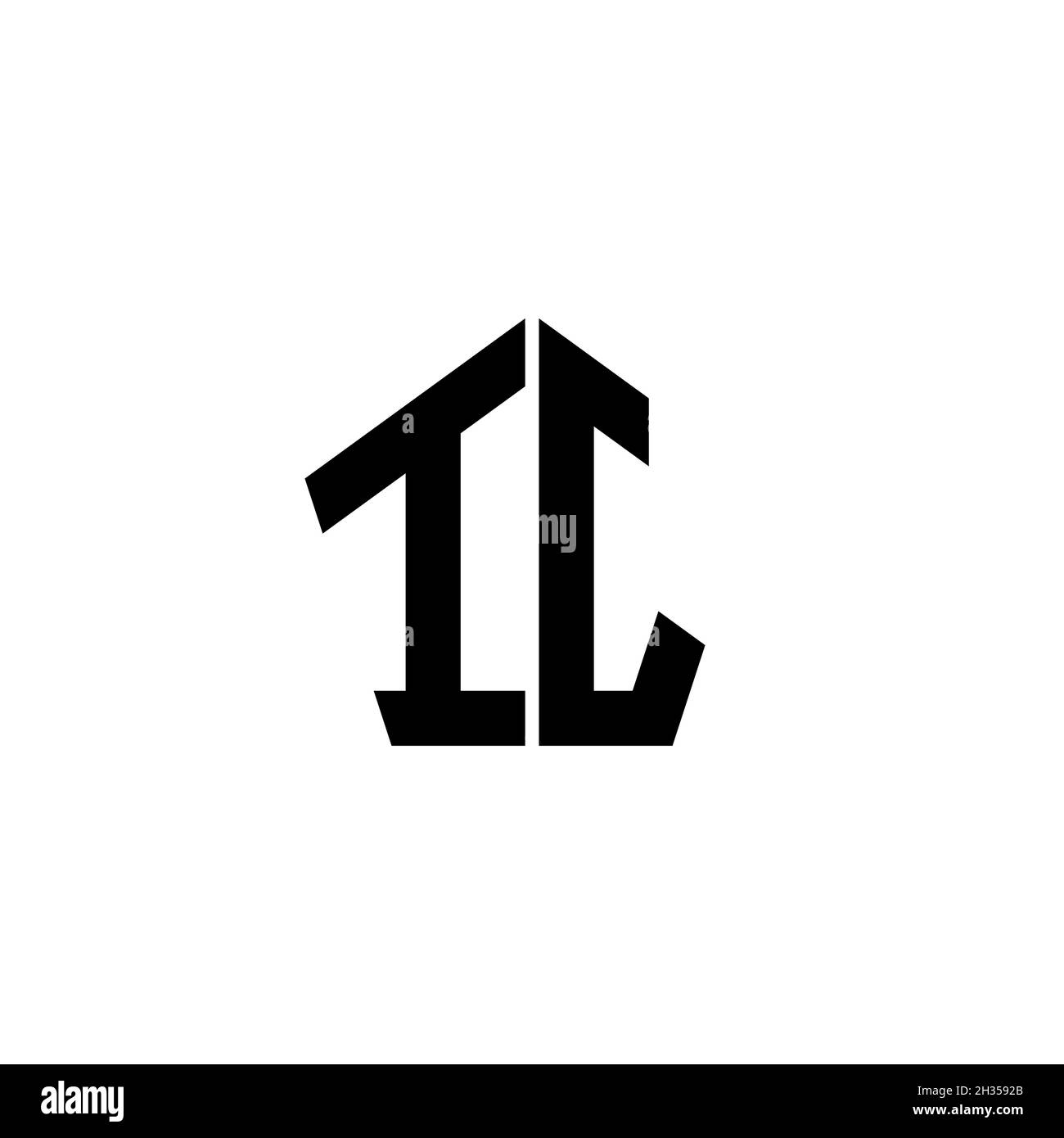 IJ Monogram logo letter with polygonal geometric shape style design ...