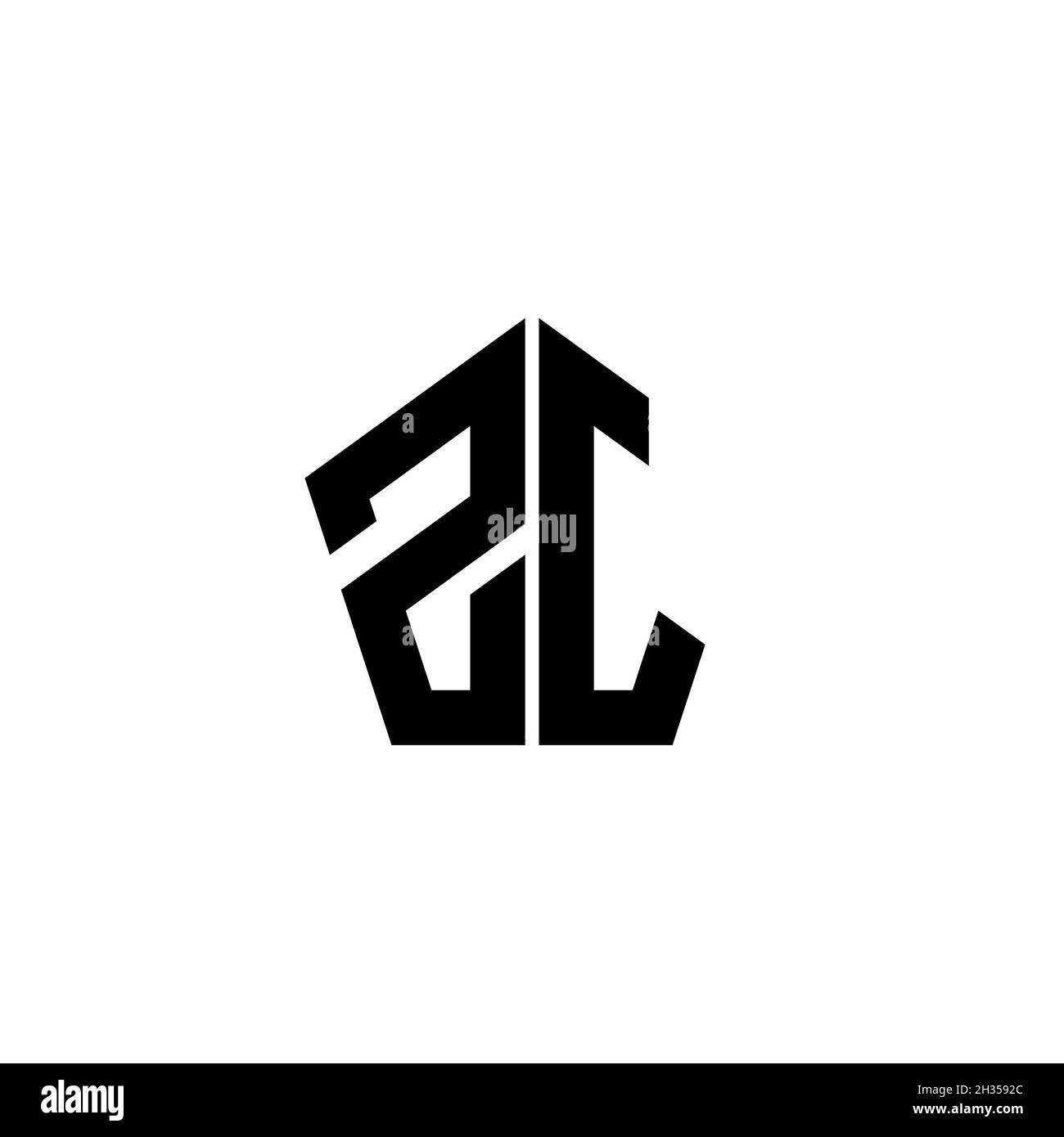 ZJ Monogram logo letter with polygonal geometric shape style design ...