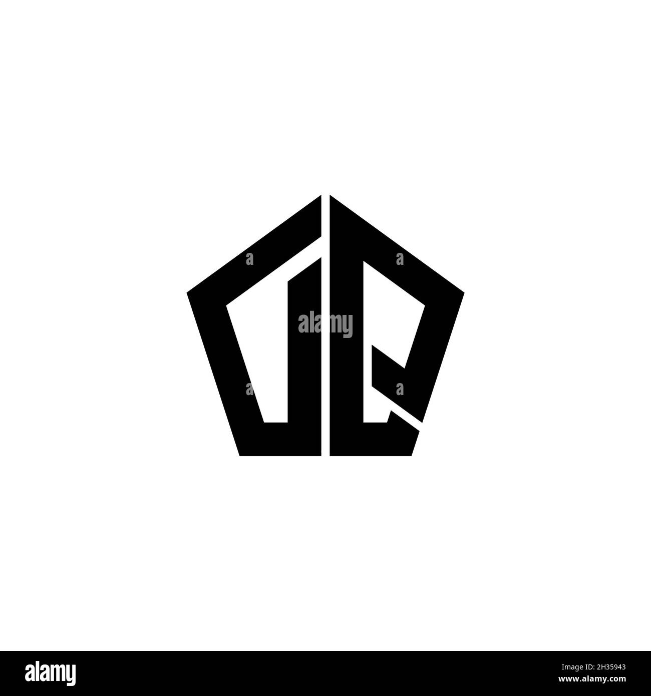 DQ Monogram logo letter with polygonal geometric shape style design ...