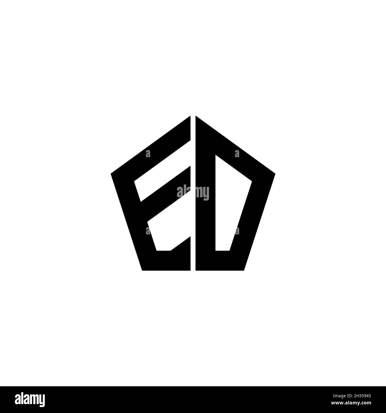 EO Monogram logo letter with polygonal geometric shape style design ...