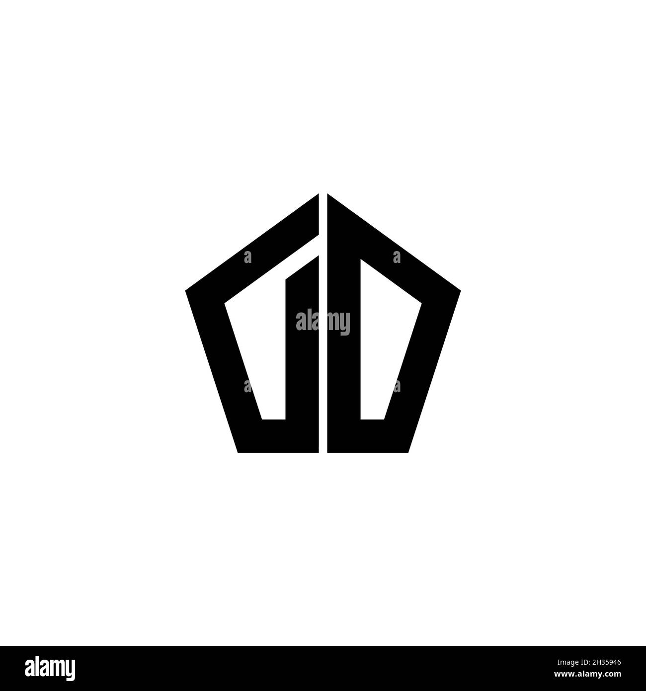 DO Monogram logo letter with polygonal geometric shape style design ...