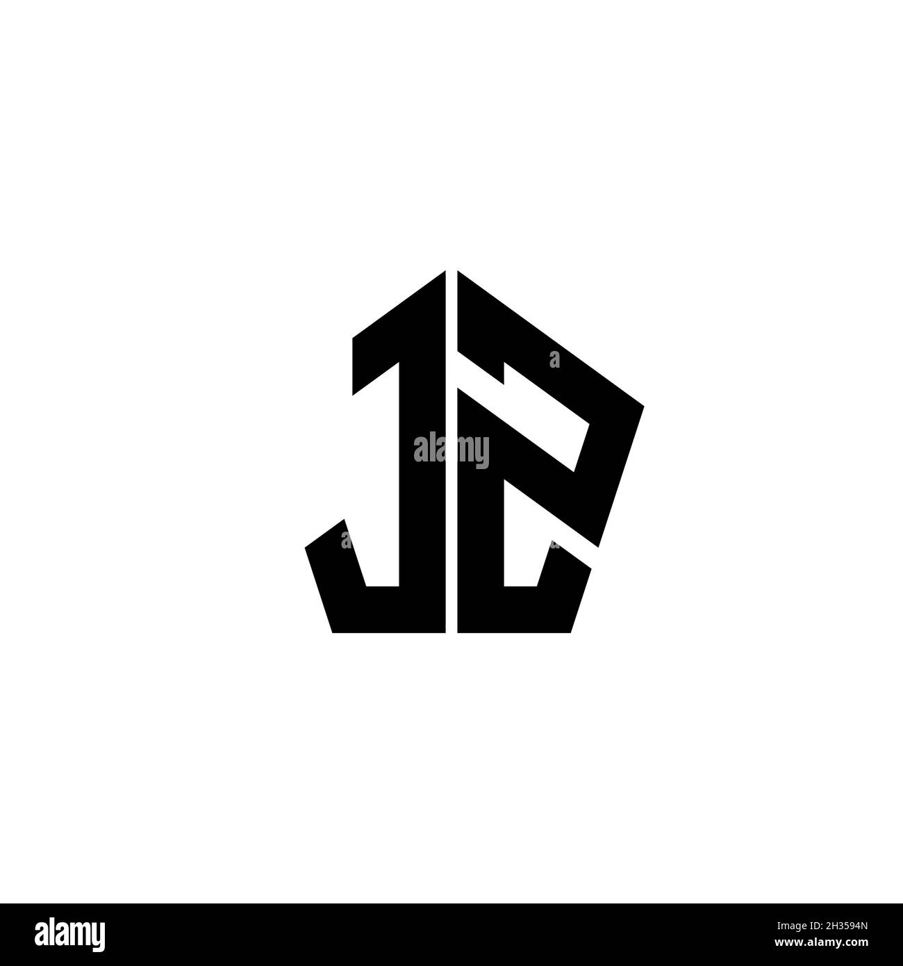 JZ Monogram logo letter with polygonal geometric shape style design ...