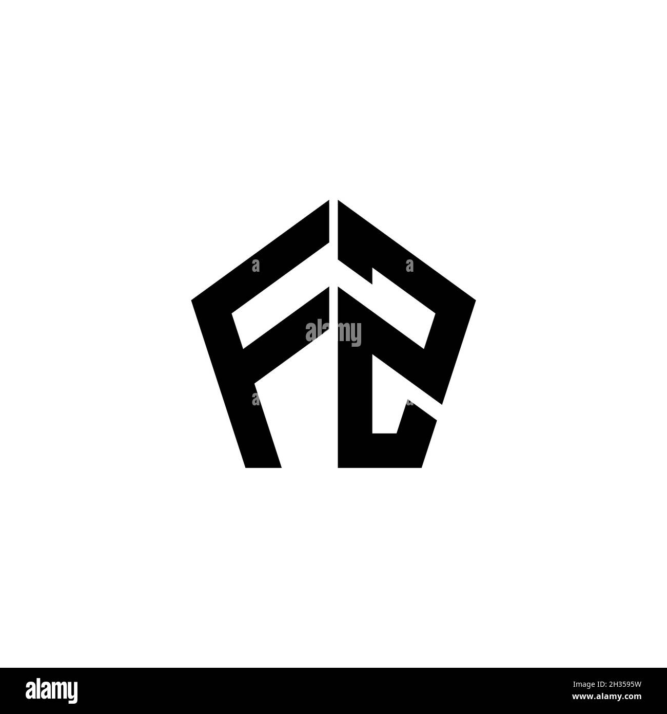FZ Monogram logo letter with polygonal geometric shape style design ...