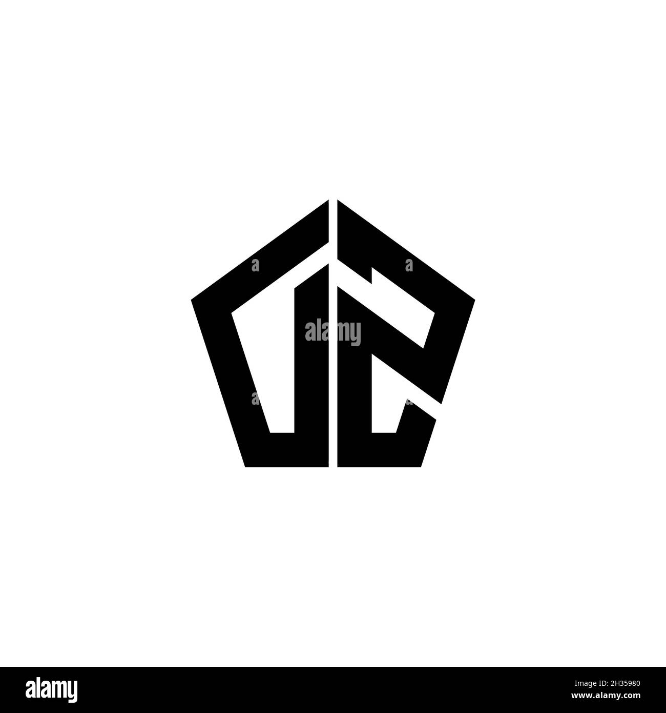 DZ Monogram logo letter with polygonal geometric shape style design ...