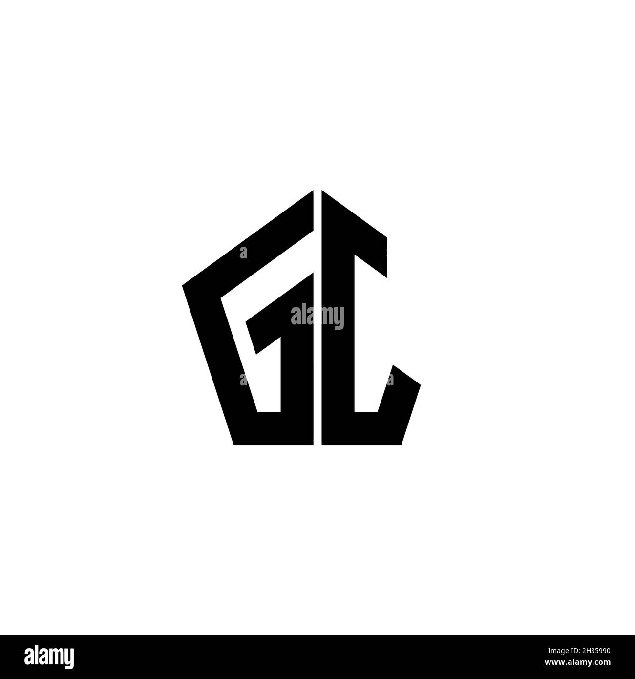 GJ Monogram logo letter with polygonal geometric shape style design ...