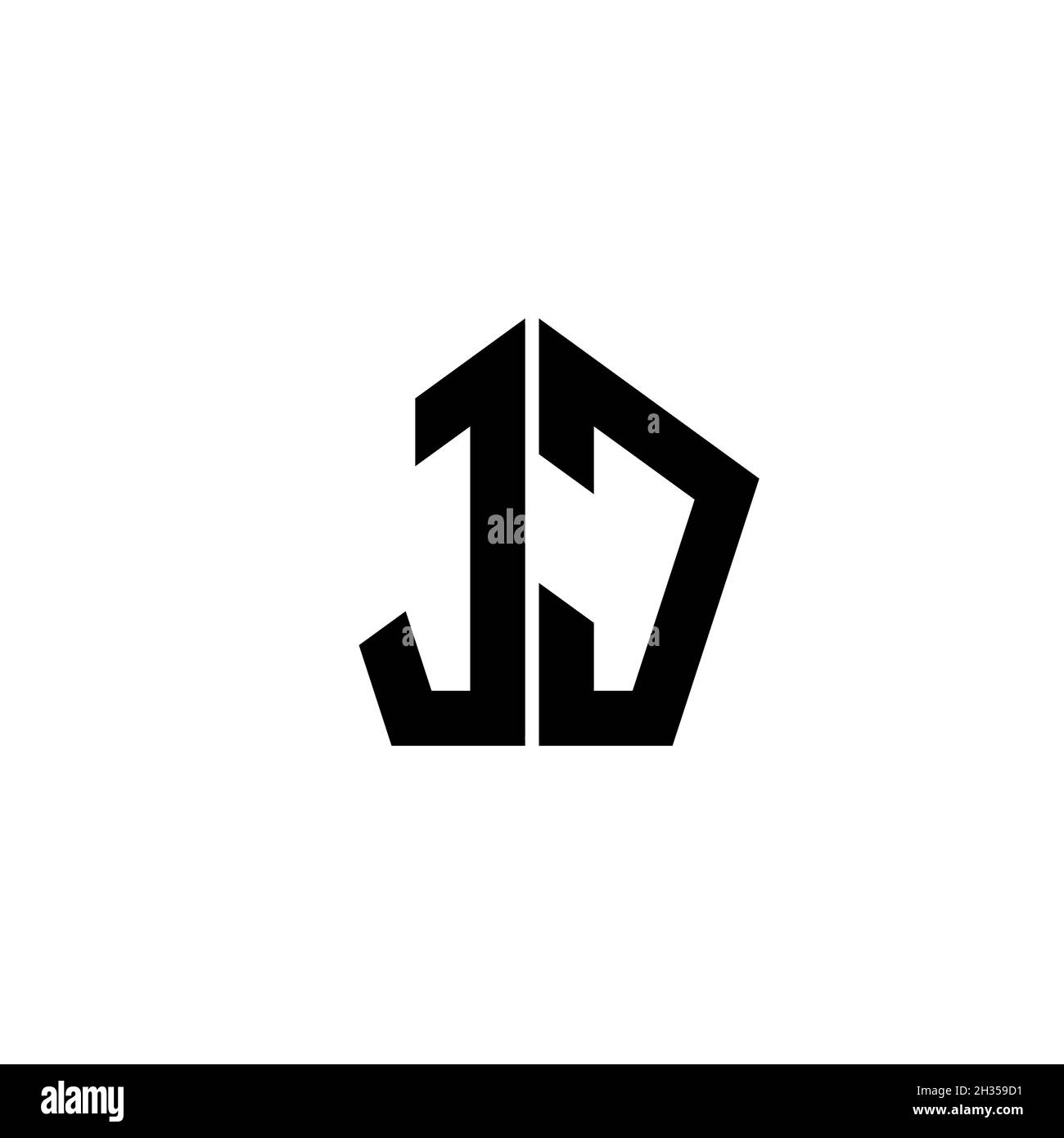 JC Monogram logo letter with polygonal geometric shape style design ...