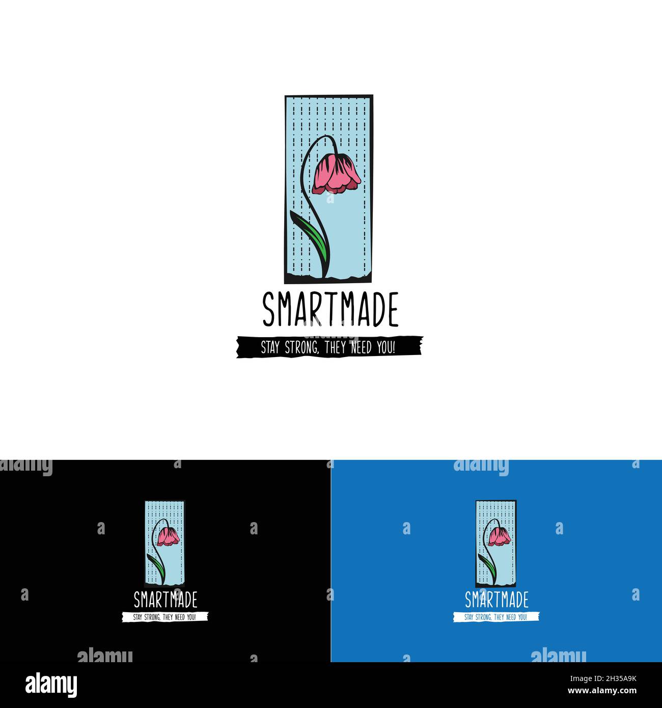 Modern frame flower beautiful logo design template Stock Vector