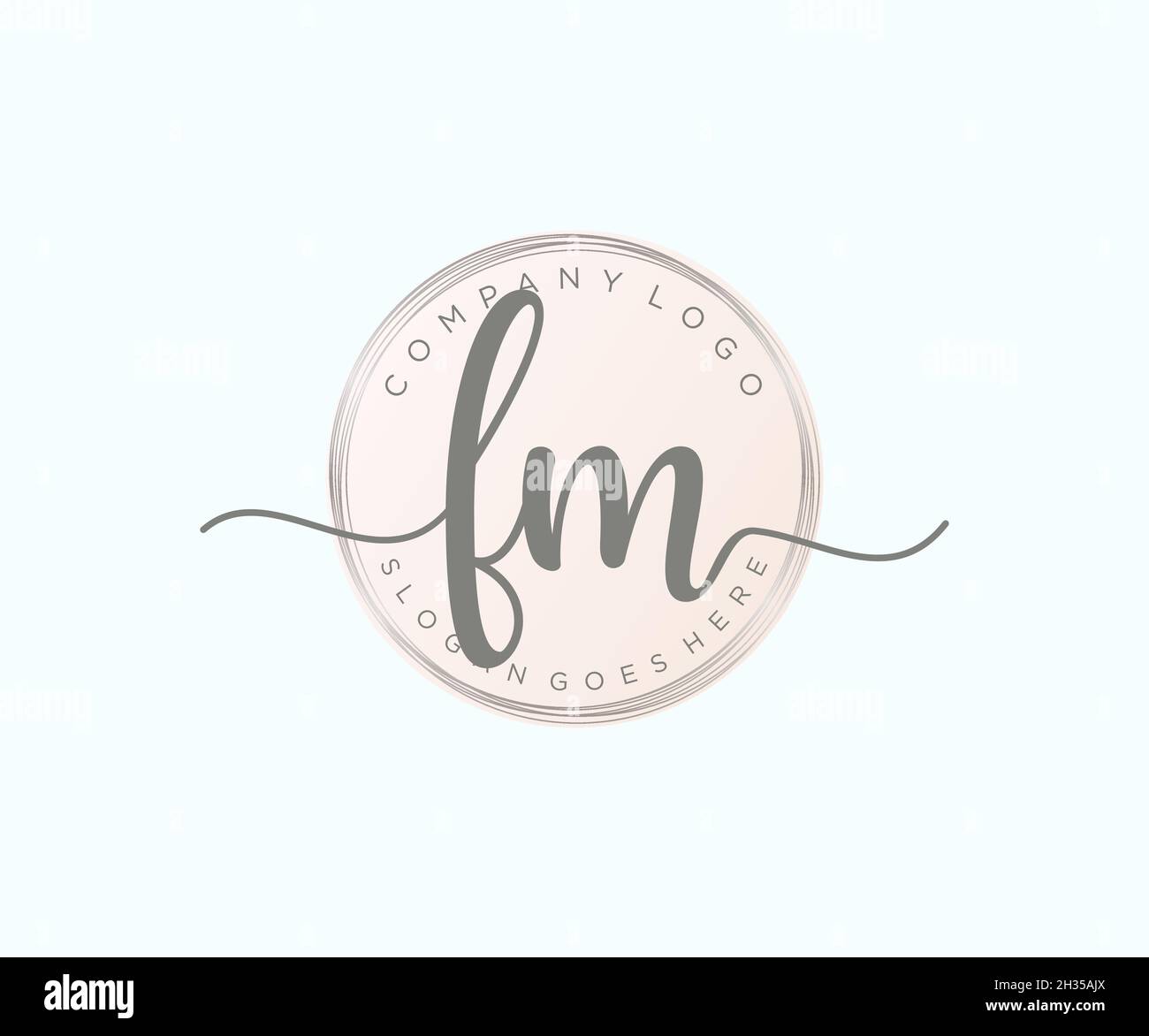FM feminine logo. Usable for Nature, Salon, Spa, Cosmetic and Beauty ...