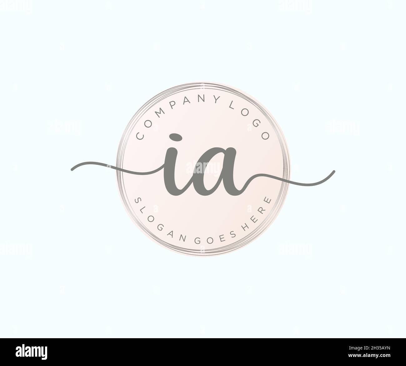 IA feminine logo. Usable for Nature, Salon, Spa, Cosmetic and Beauty Logos. Flat Vector Logo Design Template Element. Stock Vector