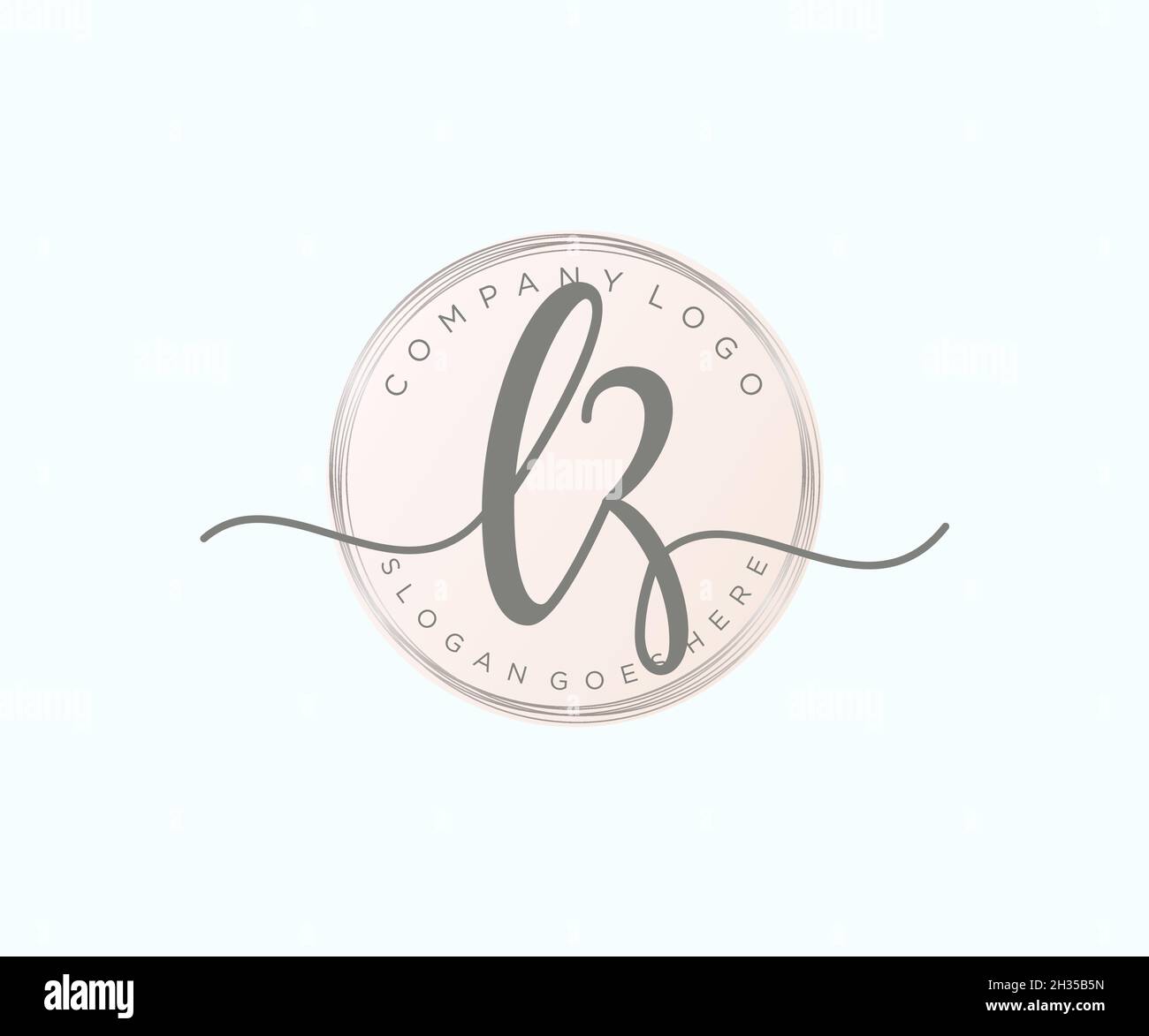 LZ feminine logo. Usable for Nature, Salon, Spa, Cosmetic and Beauty Logos. Flat Vector Logo Design Template Element. Stock Vector