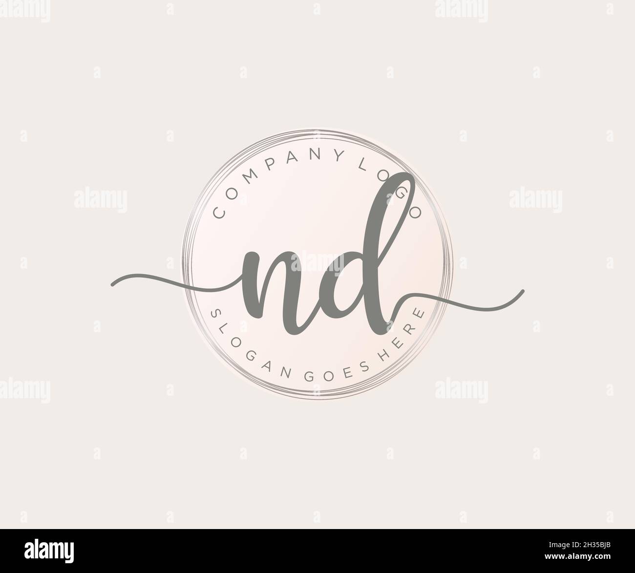 ND feminine logo. Usable for Nature, Salon, Spa, Cosmetic and Beauty Logos. Flat Vector Logo Design Template Element. Stock Vector