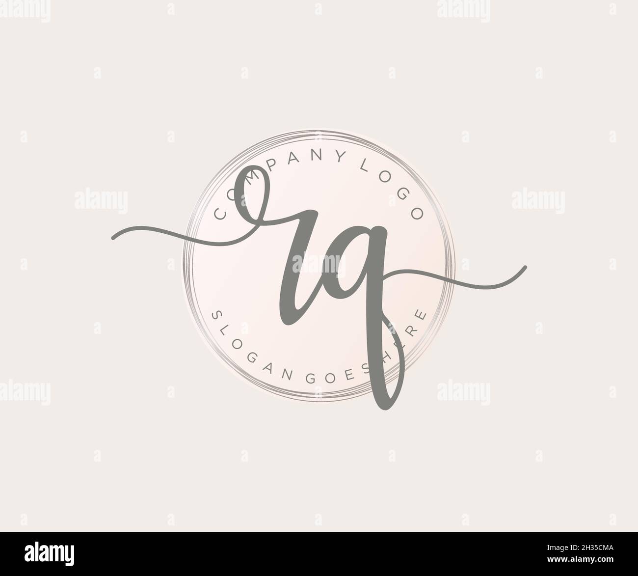 RQ feminine logo. Usable for Nature, Salon, Spa, Cosmetic and Beauty ...