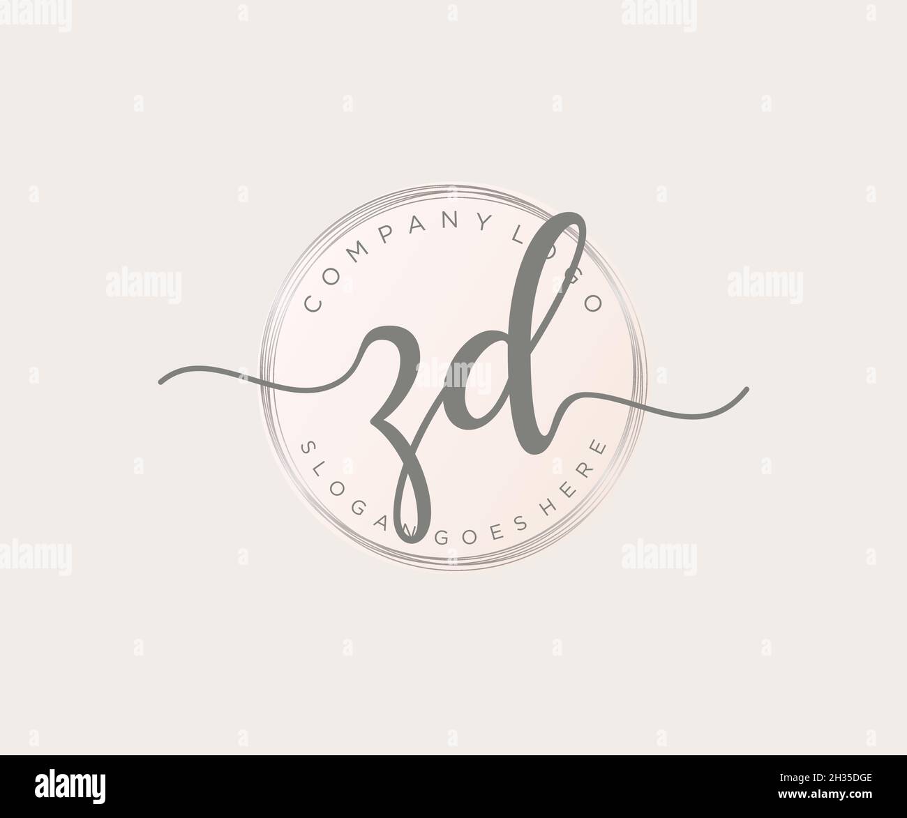 ZD feminine logo. Usable for Nature, Salon, Spa, Cosmetic and Beauty Logos. Flat Vector Logo Design Template Element. Stock Vector