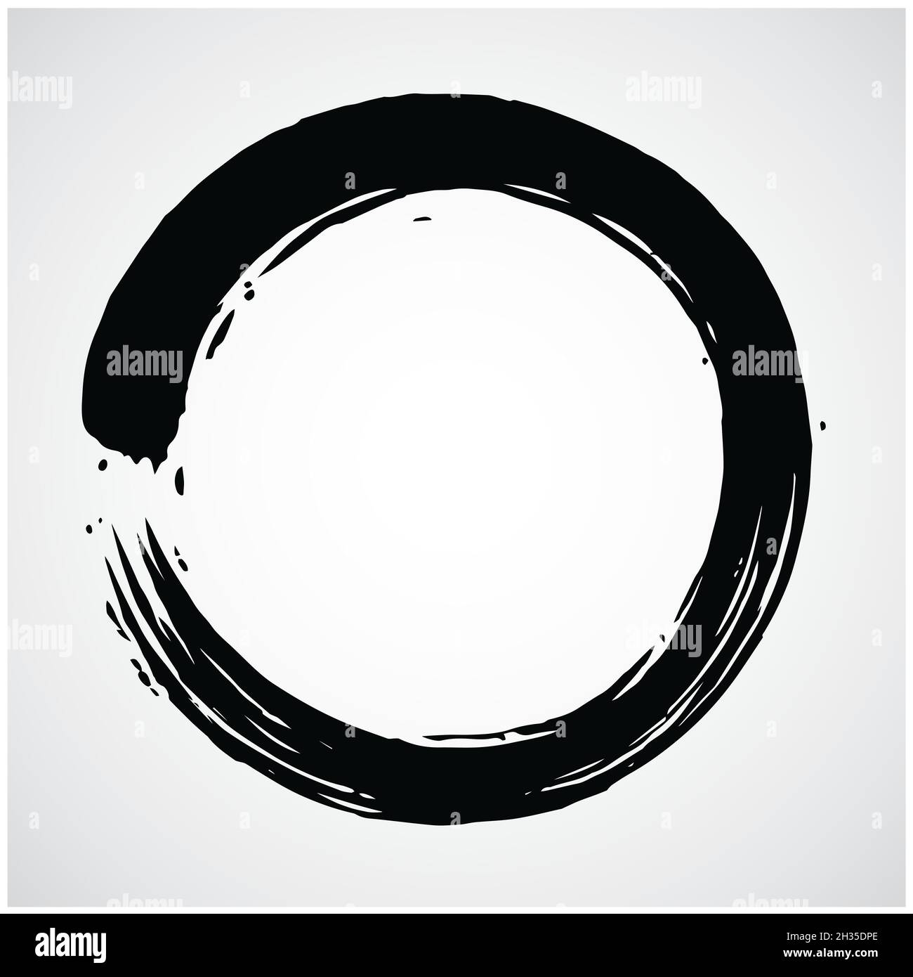 Enso Zen Circle Brush Vector Art Icon Symbol Illustration Design Stock Vector
