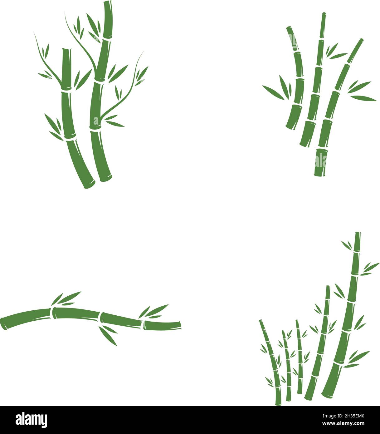 Bamboo logo ilustration vector template Stock Vector