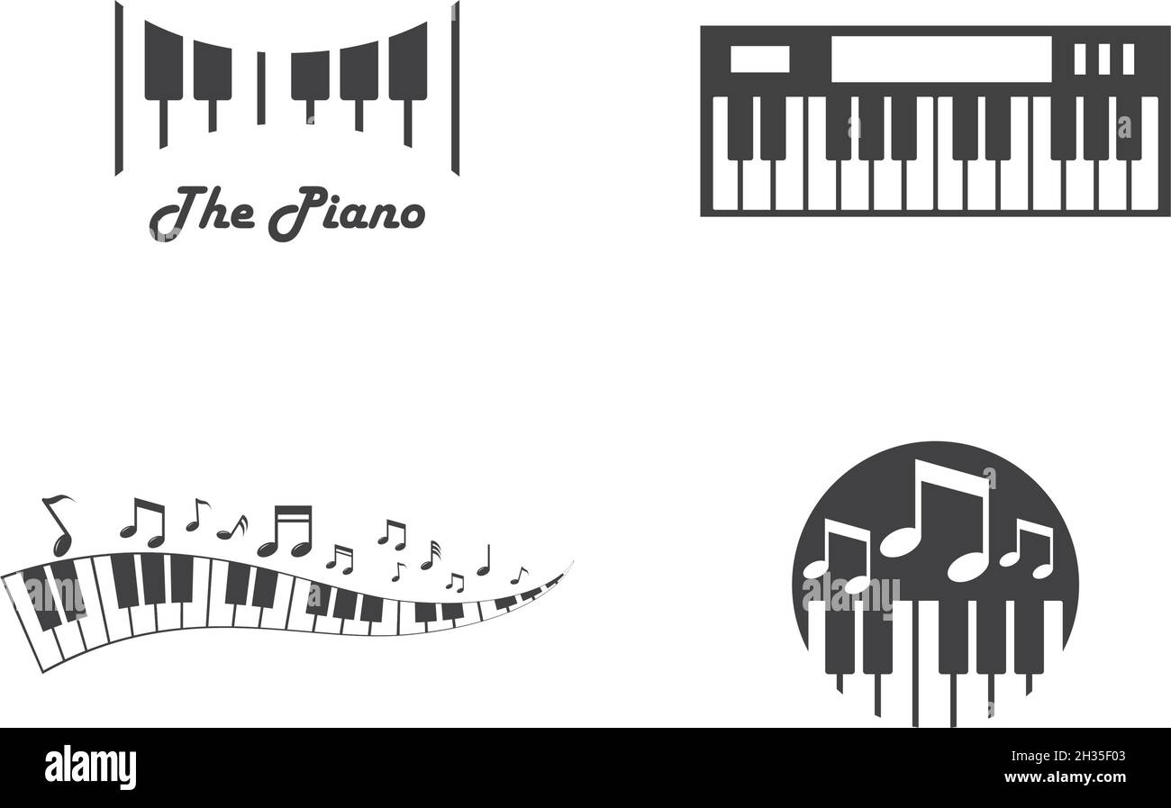 Piano icon vector ilustration template Stock Vector