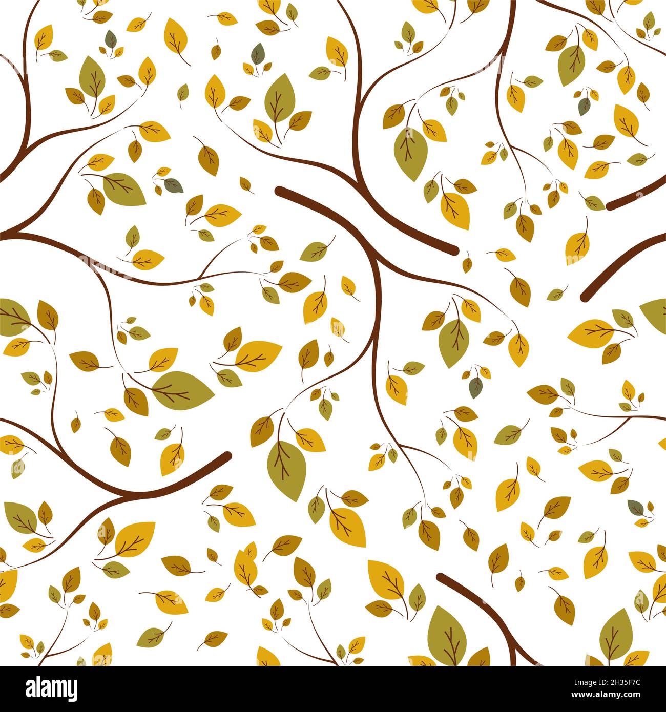 Autumn leaf seamless background wallpeper vector illustration Stock Vector