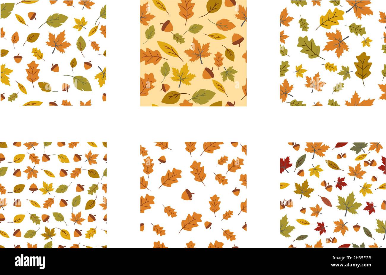 Autumn leaf seamless background wallpeper vector illustration Stock Vector