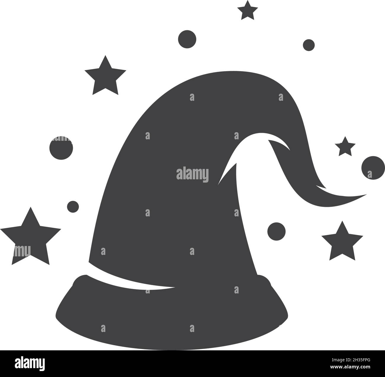 Wizard cap carachter logo vector template Stock Vector