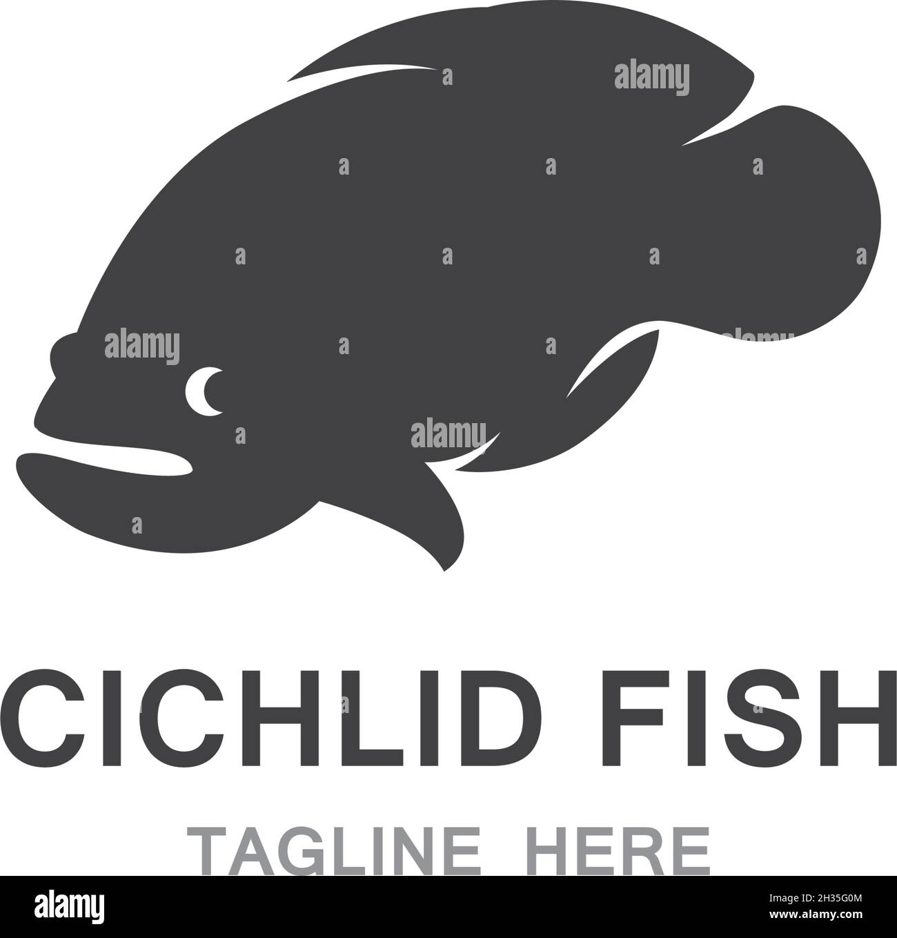 Chichlid Fish Logo ilustration vector Template Stock Vector
