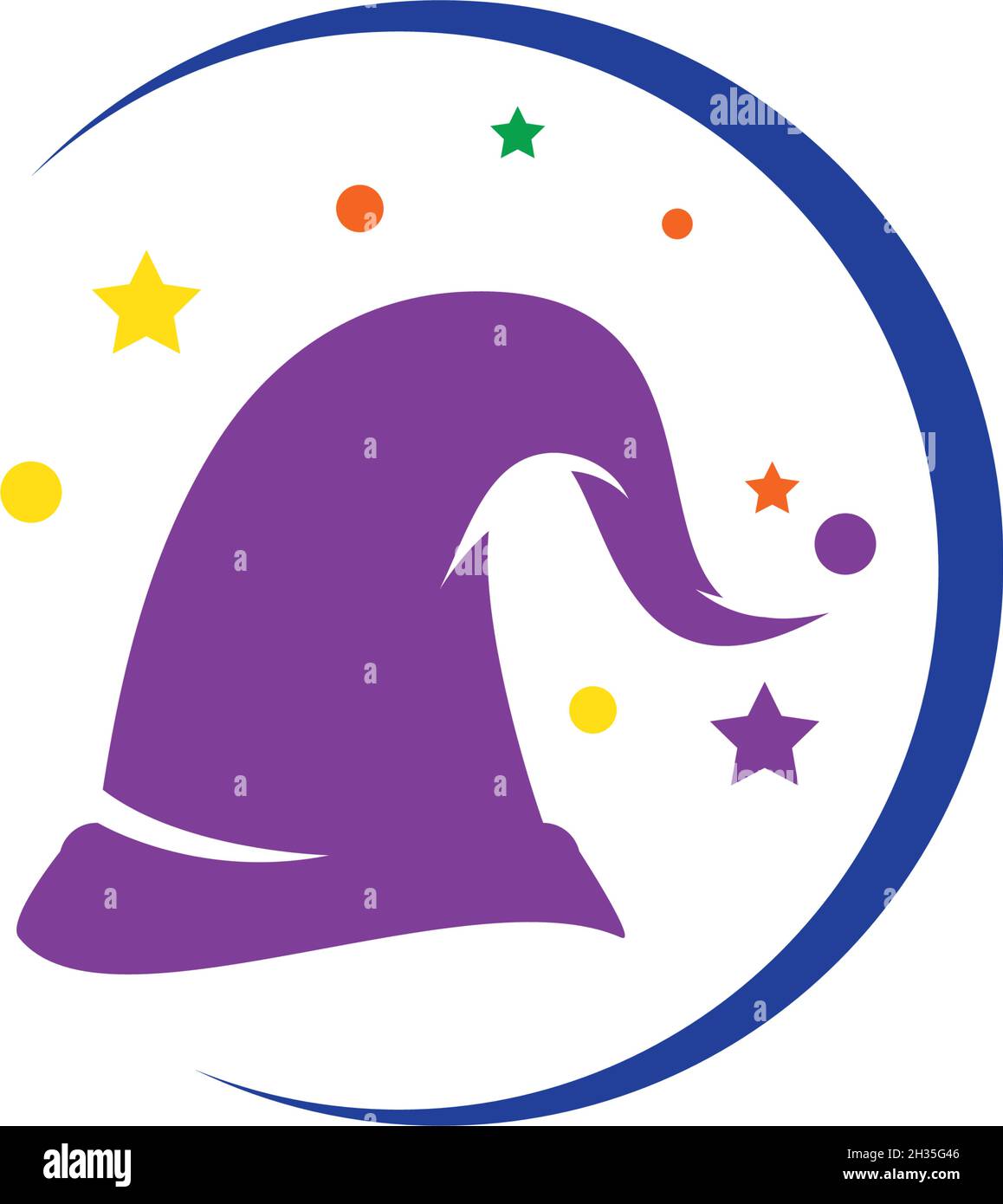 Wizard cap carachter logo vector template Stock Vector