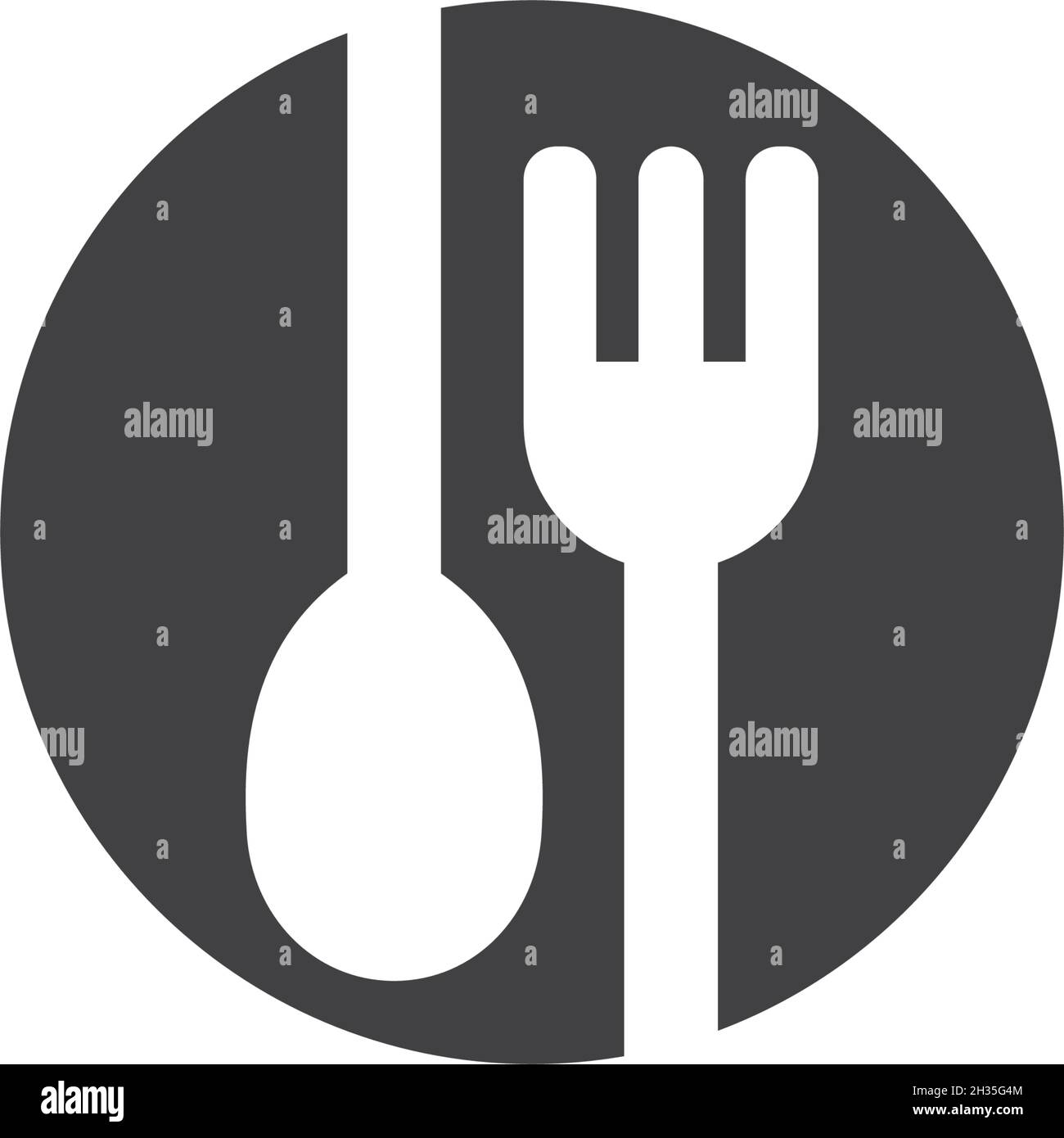 fork and spoon icon vector template Stock Vector