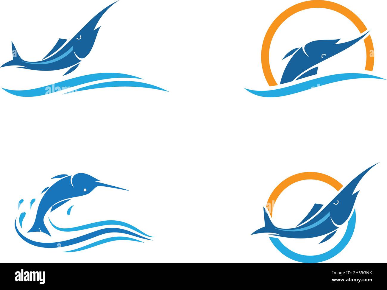 Marline fish logo vector ilustration Stock Vector