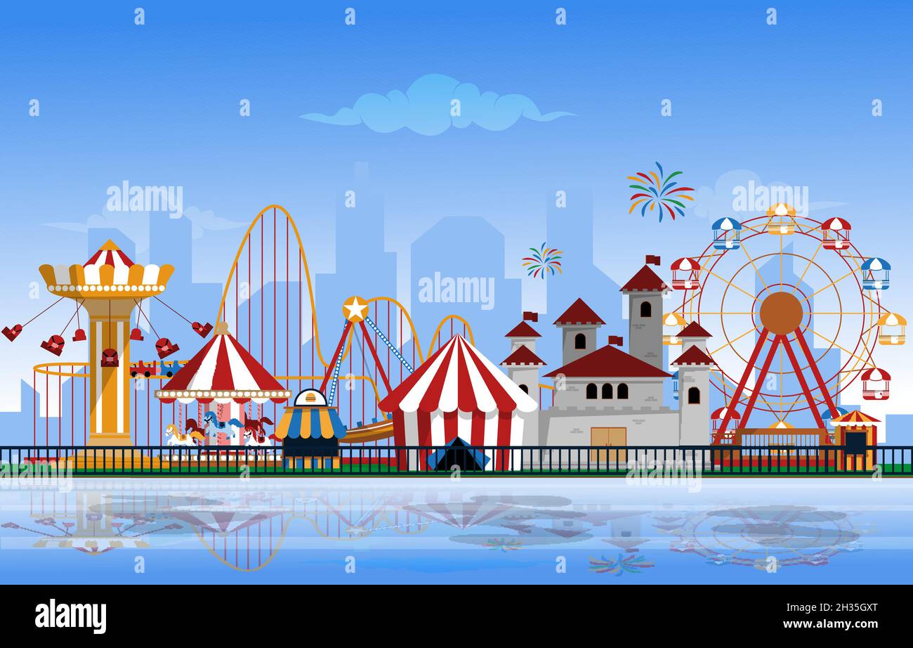 Fairground amusement rides Stock Vector Images - Alamy