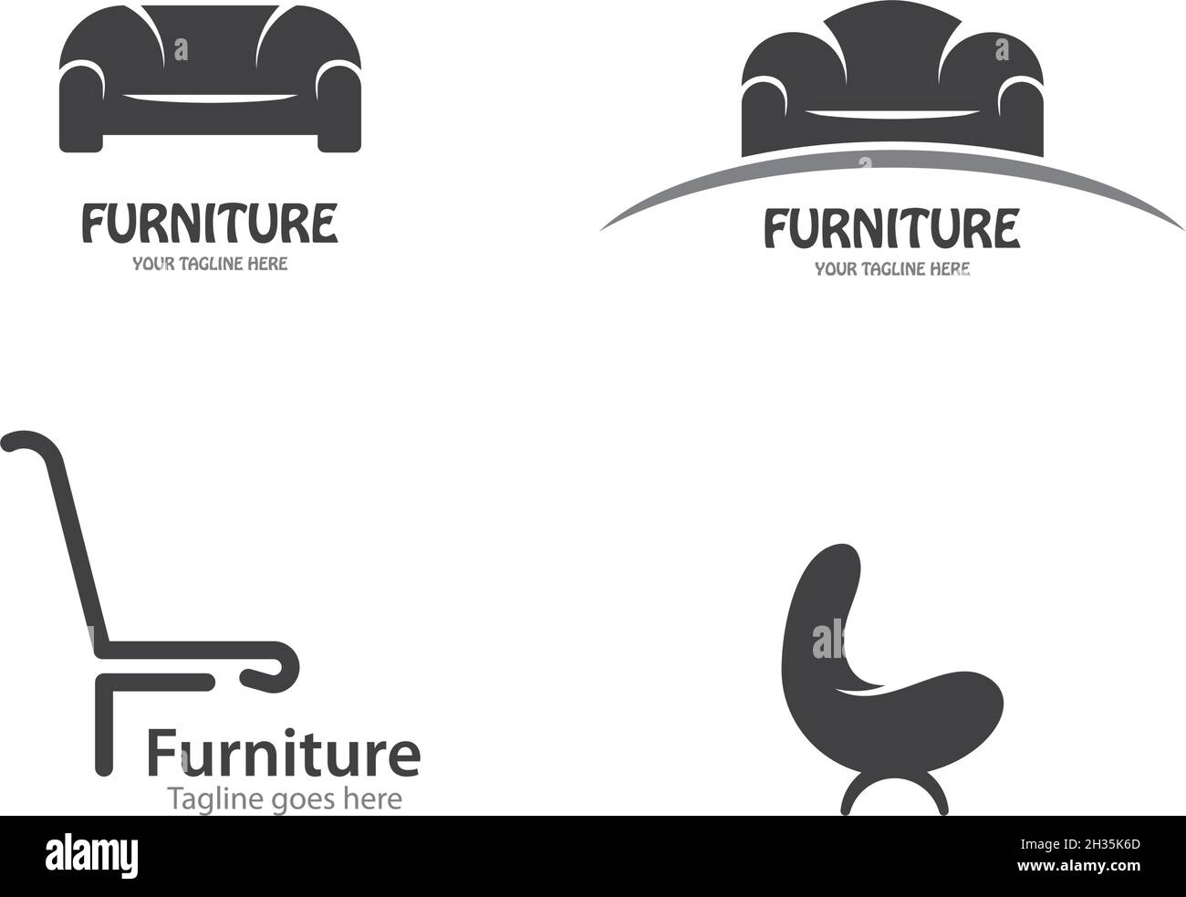 Furniture icon vector flat design template Stock Vector