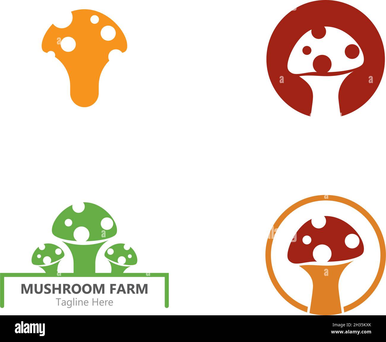 mushroom set logo vector template Stock Vector