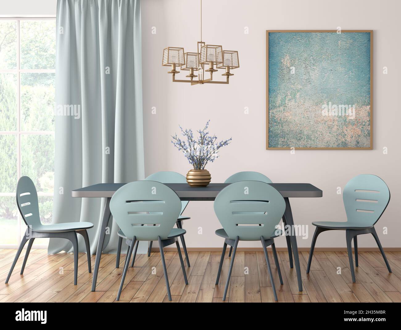 3d render dining table hi-res stock photography and images - Alamy