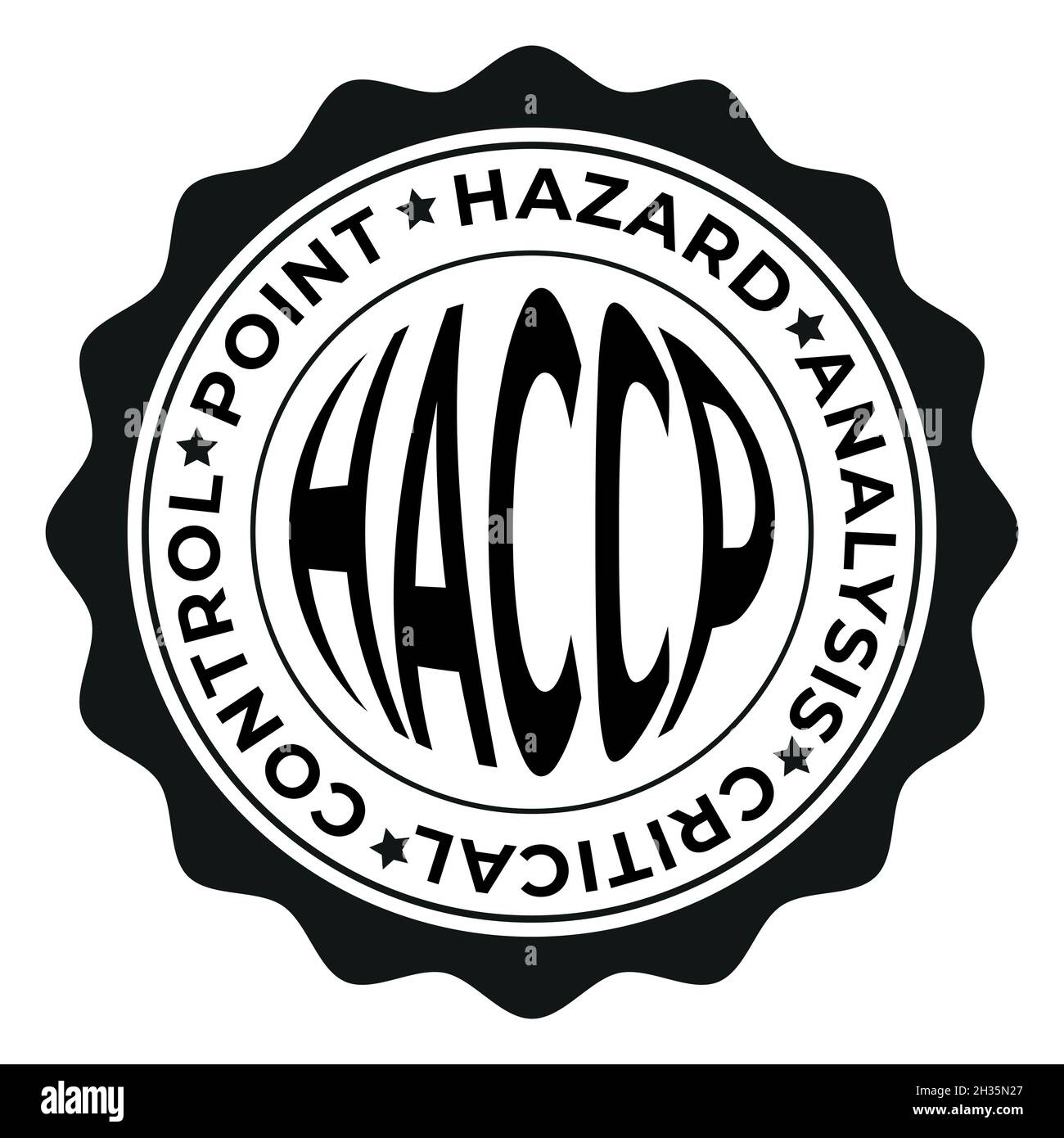 HACCP stamp. Hazard analysis critical control points icon. Vector logo