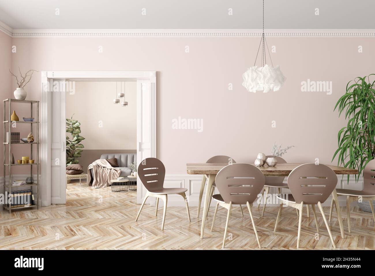 3d render dining table hi-res stock photography and images - Alamy