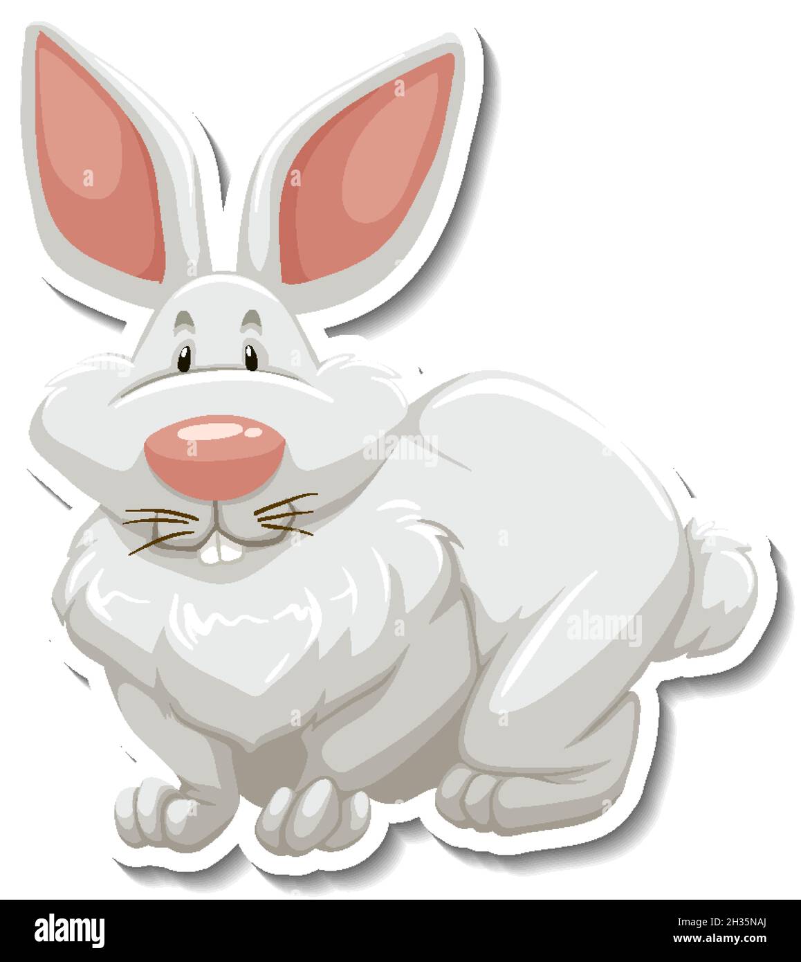 Rabbit cartoon character on white background illustration Stock Vector ...