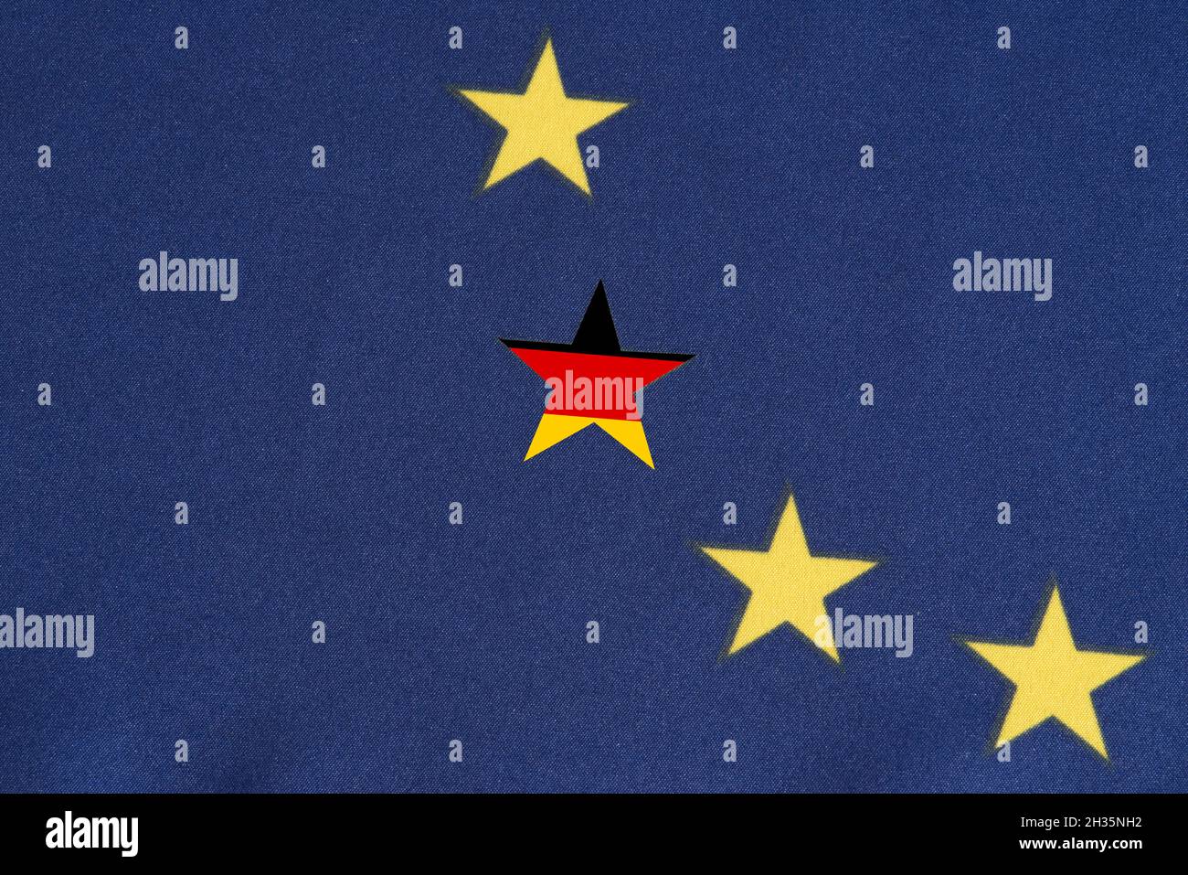 Flag of the European Union EU and Germany Stock Photo