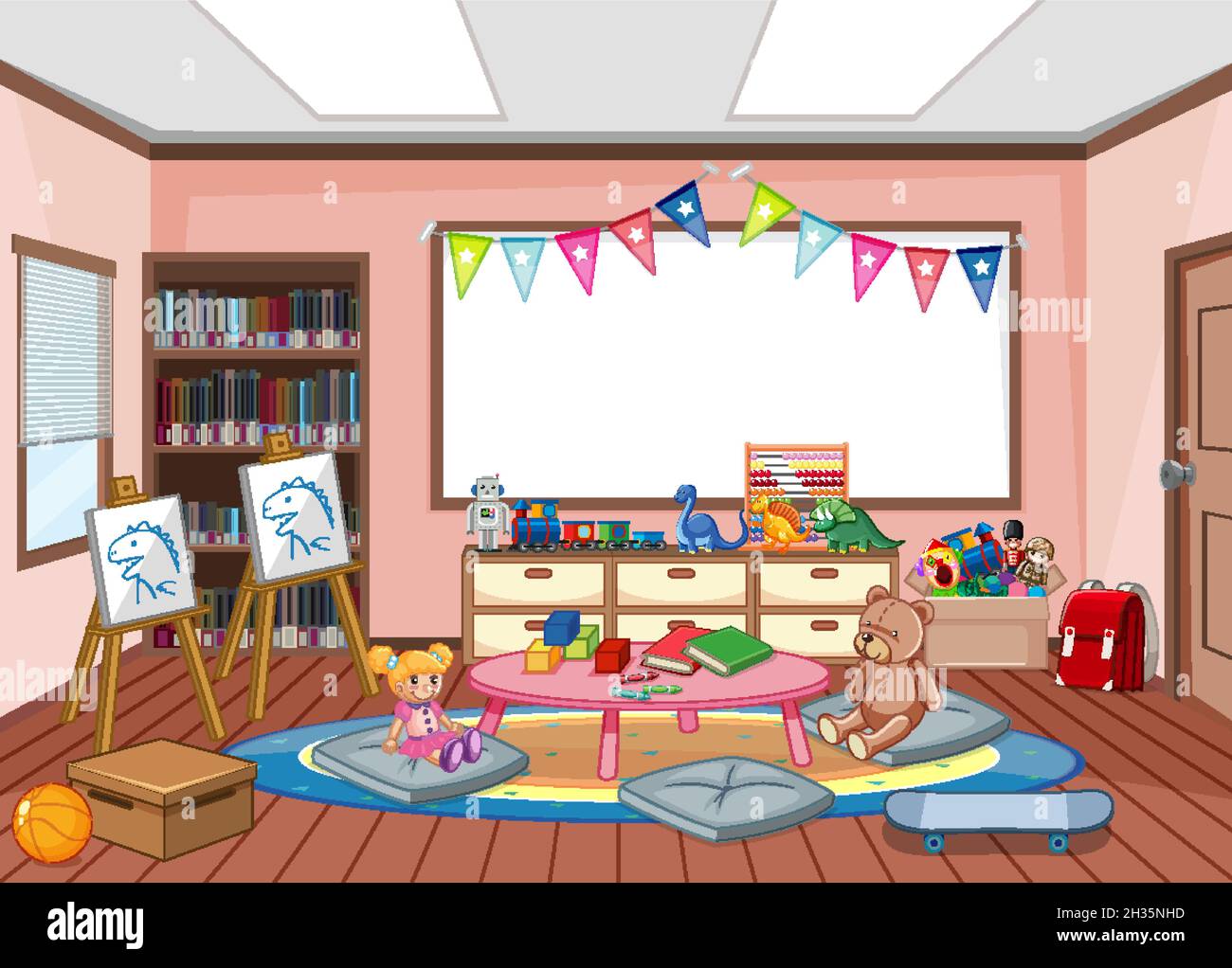  Kindergarten room interior design illustration Stock Vector Image & Art Motiv 