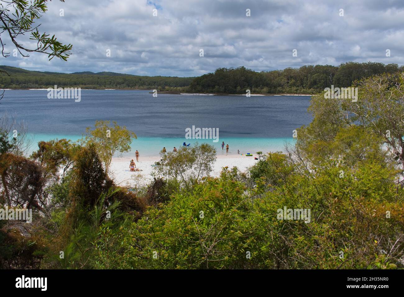 Fraser Island, Queensland, Australia - October 23, 2021: Lake Mckenzie on Fraser Island Stock Photo