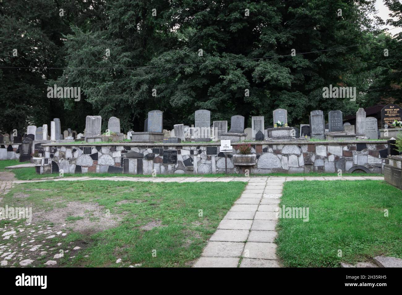 krakow-Poland. 03-09-2021. the gravestones in the new Jewish cemetery in Krakow, Poland Stock Photo