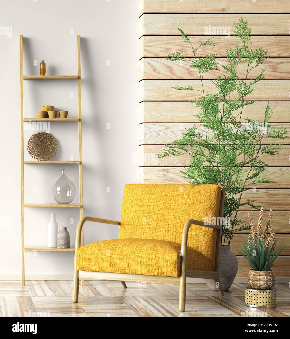 Yellow 2024 ladder shelf