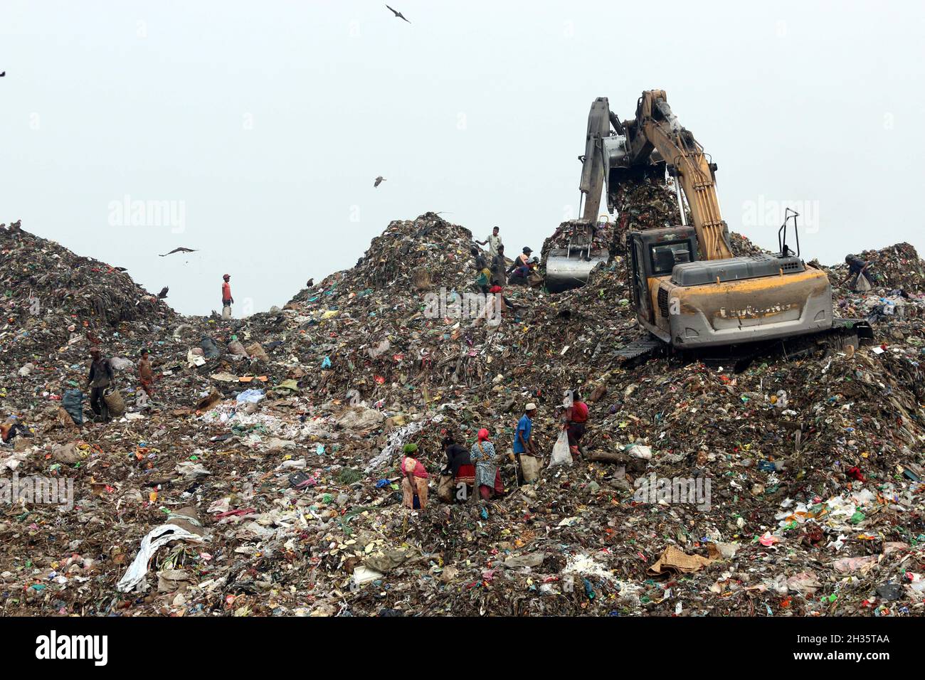 People Waste Pickers Pick The Non- Biodegradable Waste To Be Used For ...