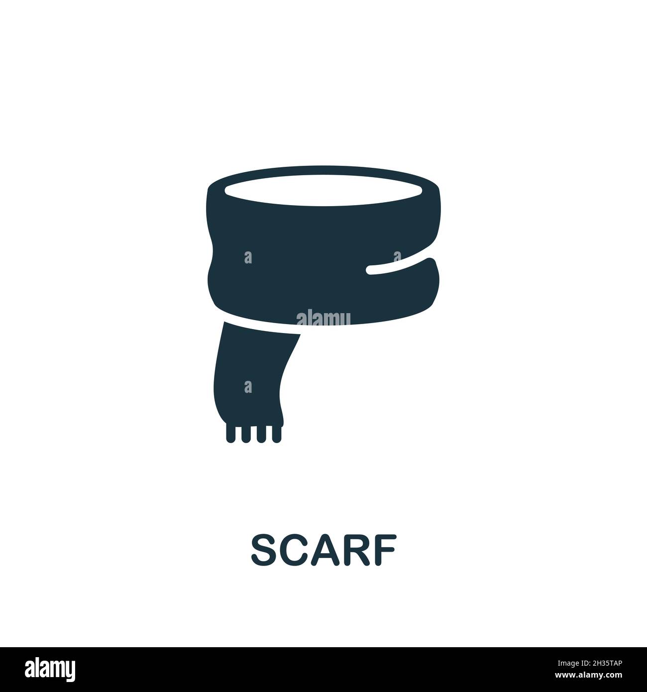 Scarf icon. Monochrome sign from hospital regime collection. Creative ...