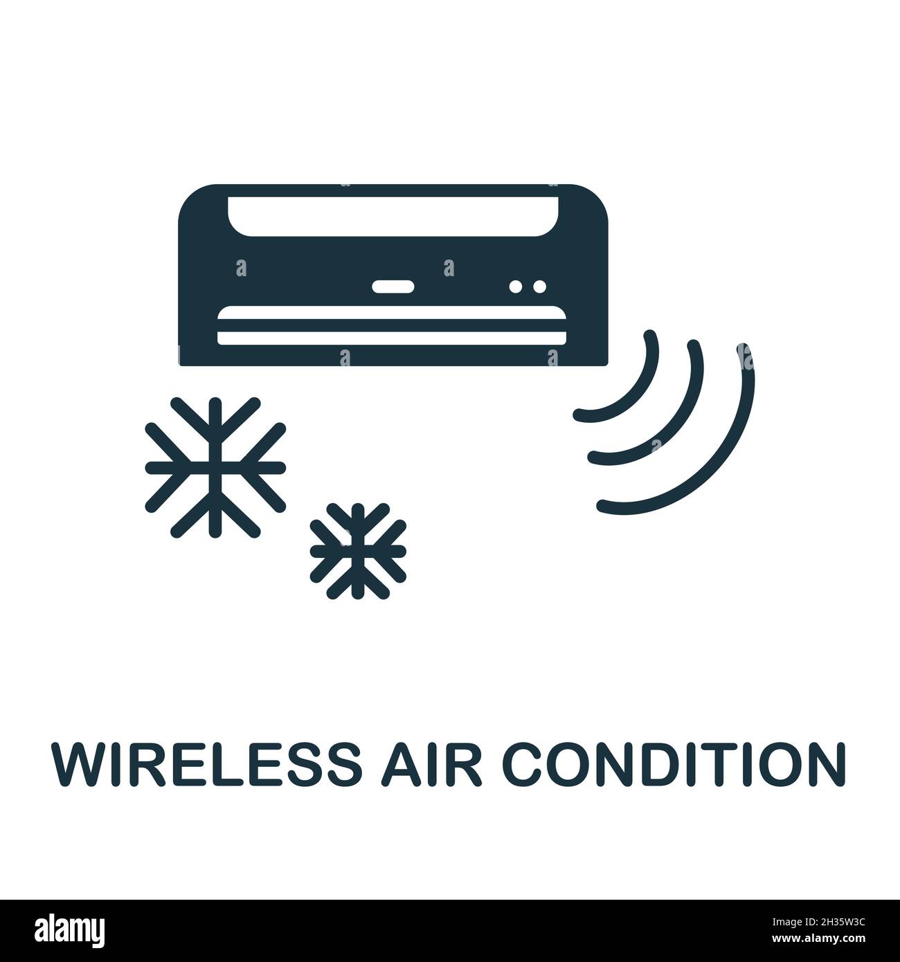 Wireless Air Condition icon. Monochrome sign from technology