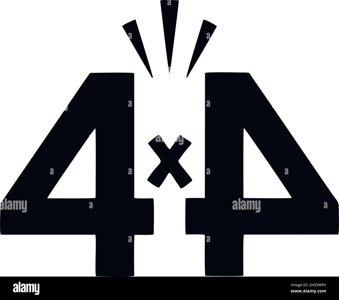 offroad 4x4 Sticker for car isolated on white. Vector stock Stock