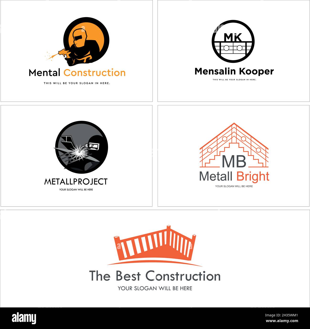 Industrial business construction repair service welding logo design Stock Vector