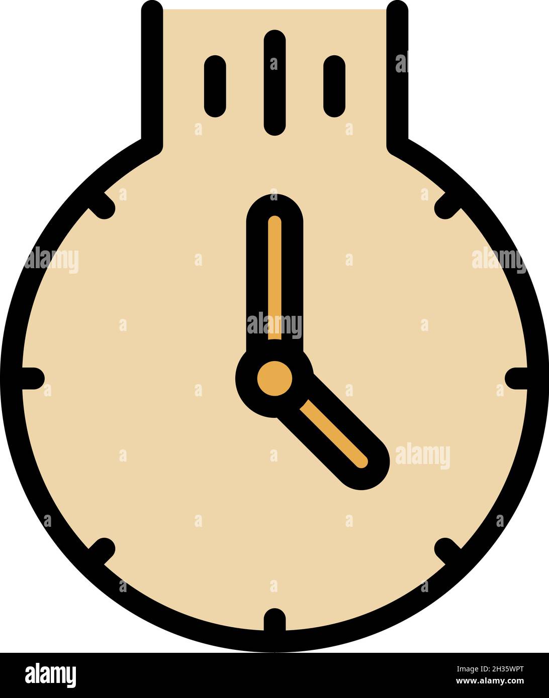 Falling clock icon. Outline falling clock vector icon color flat isolated Stock Vector
