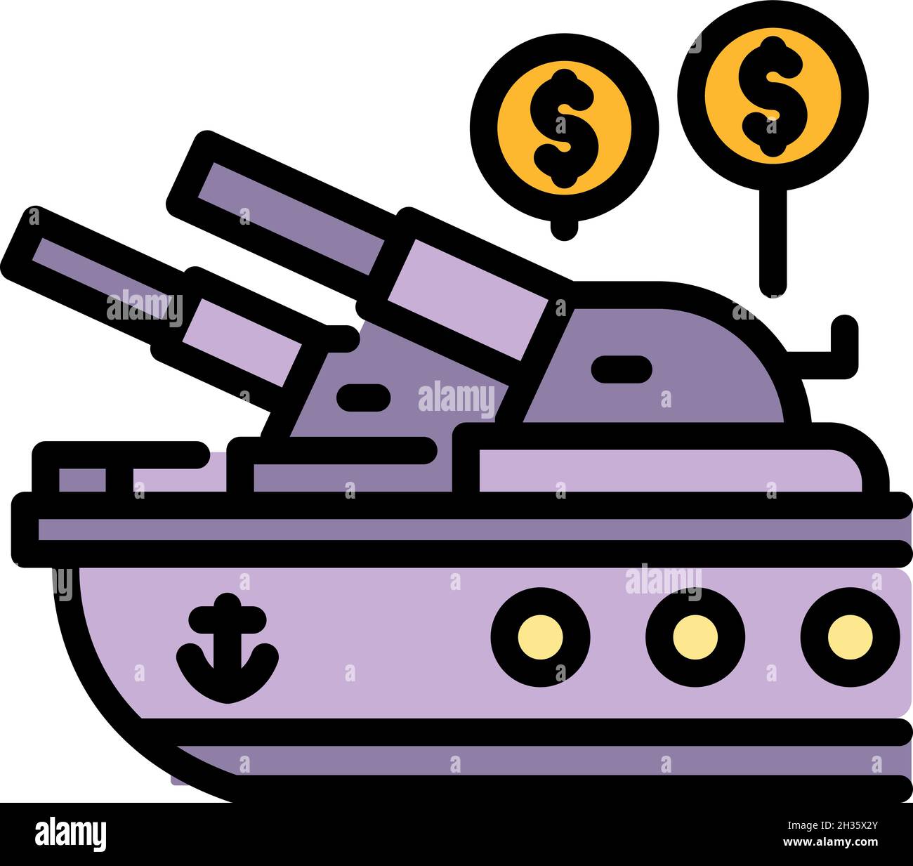 Trade War Ship Icon Outline Trade War Ship Vector Icon Color Flat Trade War Ship Icon Outline Trade War Ship Vector Icon Color Flat