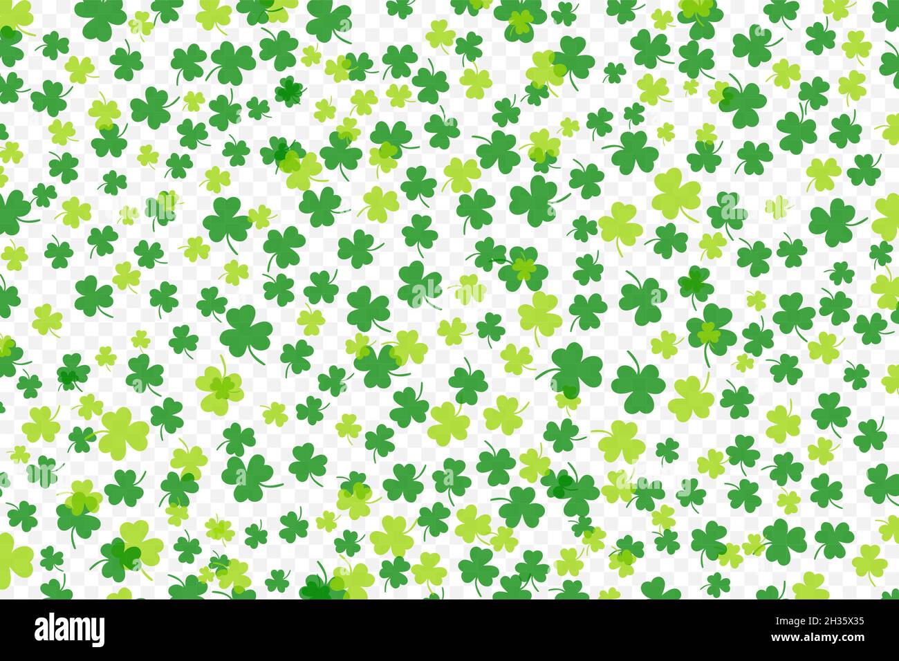 Shamrock or green clover leaves pattern background flat design vector ...