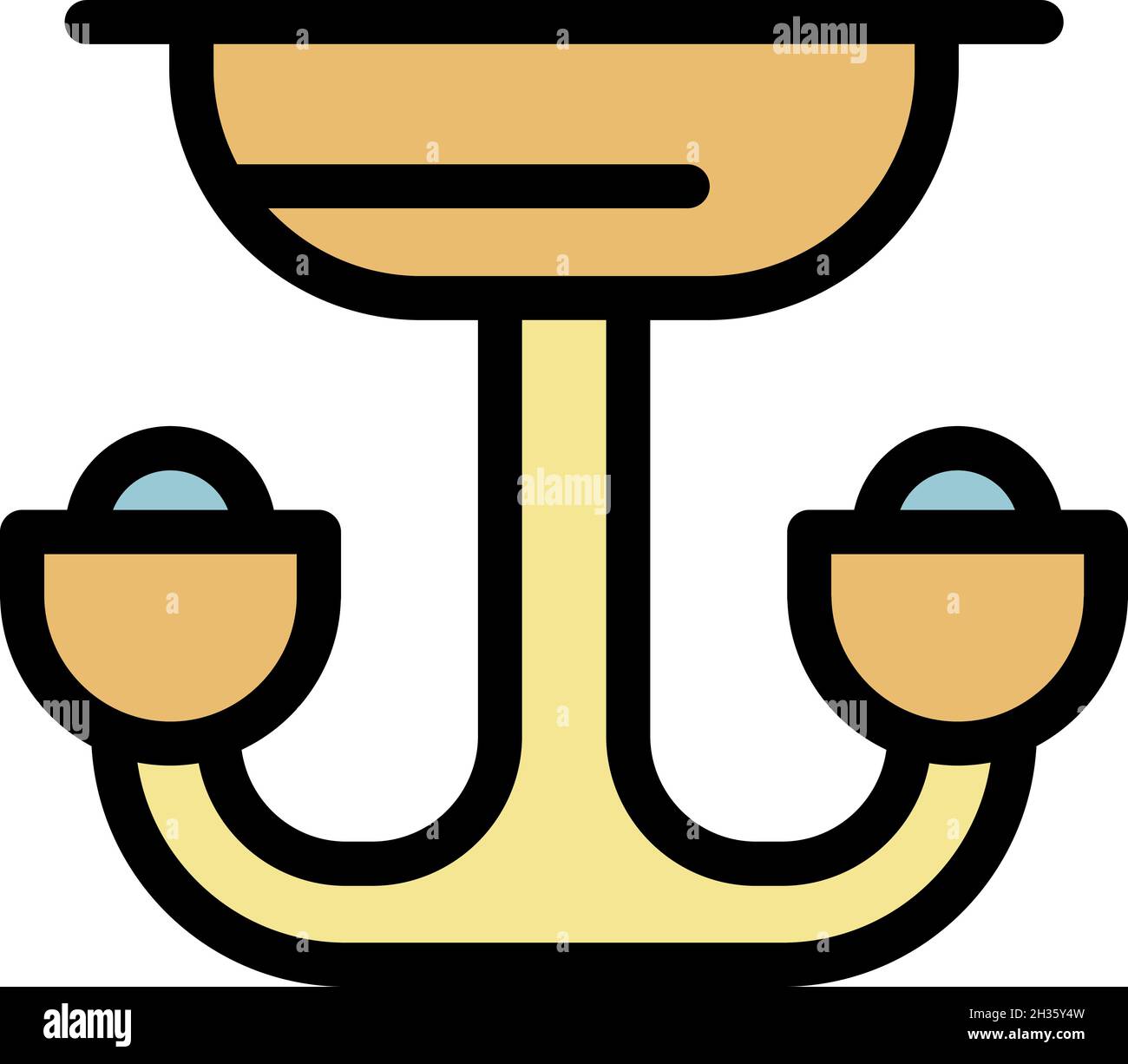 Ceiling lamp icon. Outline ceiling lamp vector icon color flat isolated Stock Vector