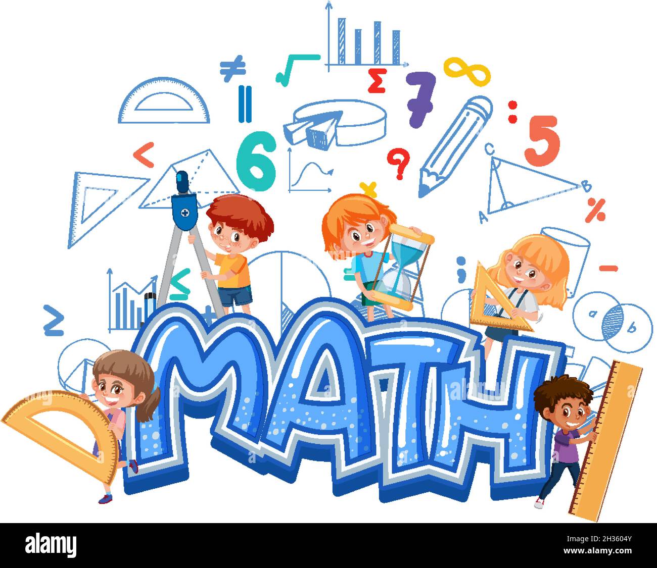 Mathematics font icon with formula illustration Stock Vector Image ...