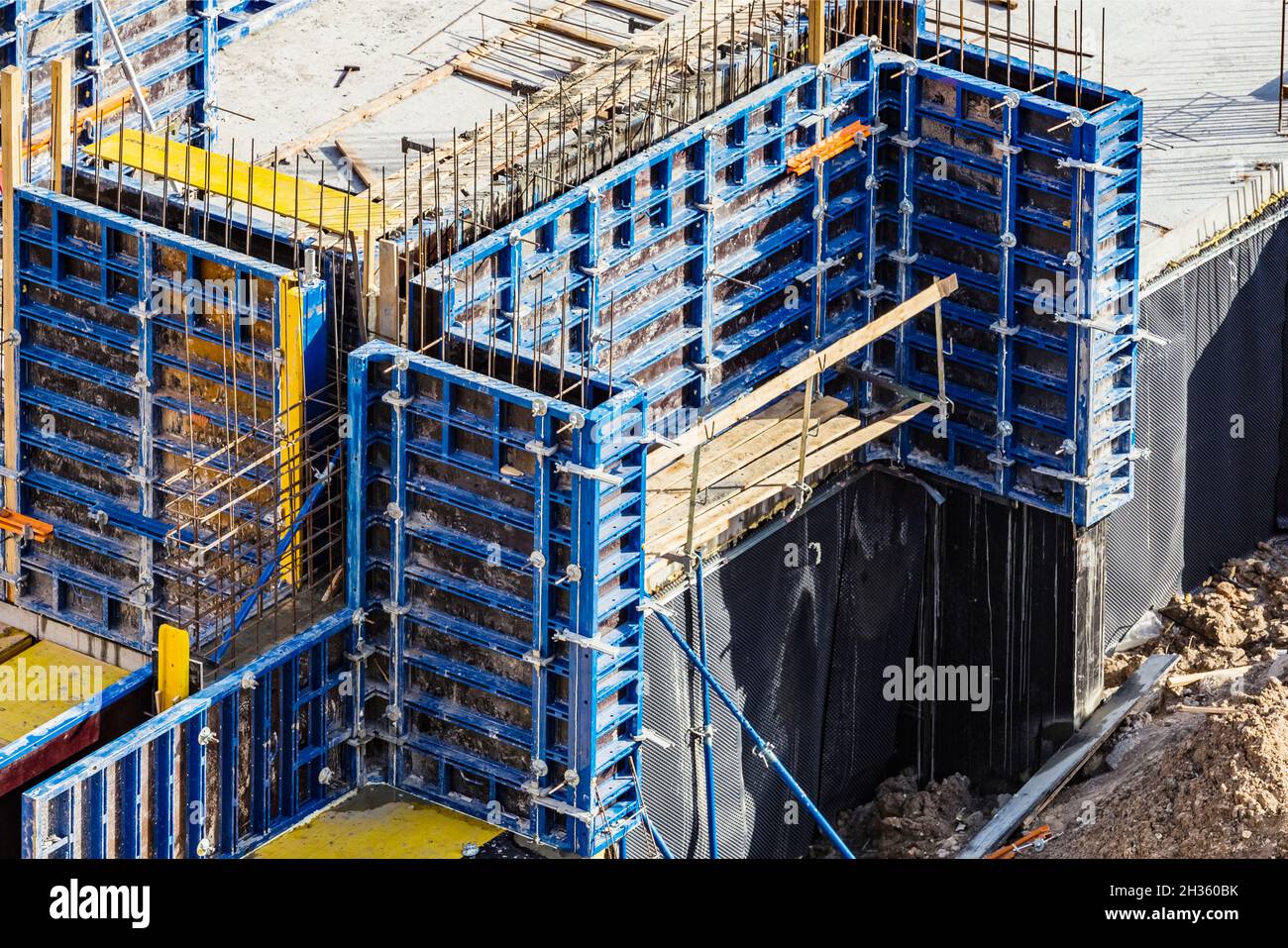 Installed formworks and iron rebars or reinforcing bar for reinforced ...